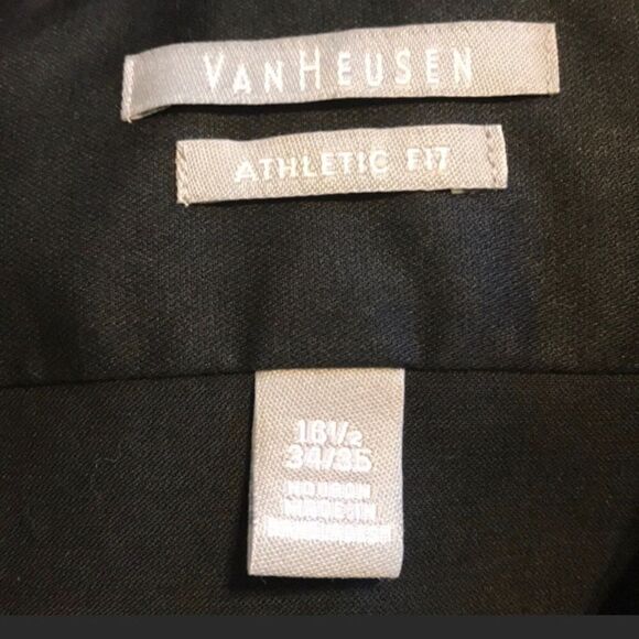 Van Heusen Athletic Fit Sateen 16 1/2 Black - Picture 4 of 6